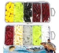 225 pezzi in silicone esche da pesca in plastica, esche da pesca simulazione vermi, artificiali Worms Stickbaits, morbide biomimetic esche in plastica verde ambiente forte tentazione esca