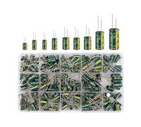 225Pcs/Box Capacitor Kit Aluminum Electrolytic Capacitors Set 15Values 16V-50V 1uF-470uF Assorted Kit Storage Low NWPNLXEA