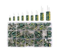 225Pcs/Box Capacitor Kit Aluminum Electrolytic Capacitors Set 15Values 16V-50V 1uF-470uF Assorted Kit Storage Low MQXFCZUX