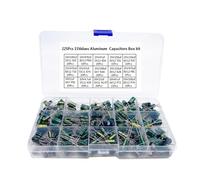 225Pcs/Box Capacitor Kit Aluminum Electrolytic Capacitors Set 15Values 16V-50V 1uF-470uF Assorted Kit Storage Low MQXFCZUX