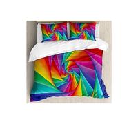 (225x225cm) Set copripiumino in microfibra con spirale psichedelica e arte astratta, 1 copripiumino