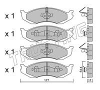 227.0 TRUSTING Kit pastiglie freno, Freno a disco per JEEP