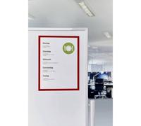 magnetoplan | Cartelletta trasparente magnetofix | per formato UNI A3 | conf da 5 pz | cornice rossa