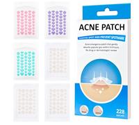 228 Pezzi Cerotti Brufoli, Pimple Patch Star, Invisibile Naturale Hydrocolloid Patch 2 in 1 Giorno e Notte Che Star Pimple Patch Brufoli Assorbenti Impermeabile e Traspirante