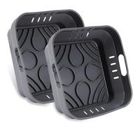 22CM Accessori Friggitrice ad Aria in Silicone, 2PCS Teglie Quadrata in Silicone XXL Accessori Airfryer per COSORI 5,5L, Cecotec 6L, Proscenic T21 T22 5,5L Air fryer, Pieghevole Invece di Carta Forno