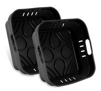 22CM Accessori Friggitrice ad Aria in Silicone, 2PCS Teglie Quadrata in Silicone XXL Accessori Airfryer per COSORI 5,5L, Cecotec 6L, Proscenic T21 T22 5,5L Air fryer, Pieghevole Invece di Carta Forno