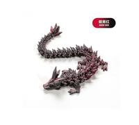 (22CM,Dark Black Red)3D Printing Decoration Joint Movable Crystal Gem Dragon Decoration Hand-Made Suit Dragon Decoration