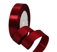 22m Nastro Vino Rosso 20mm,Nastro Raso Nastrino Bordeaux Nastri Regalo Nastro Satin,Fiocco Nastro per Pacchi Regalo,Artigianato,Bomboniere,Bouquet,Natale,Feste di Compleanno Matrimoni Decorazioni
