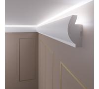 22m OL-3 Weiß Stuckleisten-Set + 6 Inne Stuzzicare + 1 Angolo Esterno