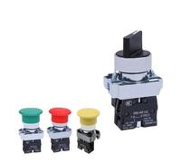 22mm 10A XB2 Interruttore a pulsante di reset momentaneo NO NC Power Start Stop Rotary Key Circolare Piatto 1 Pz(3P 2NO Lock)