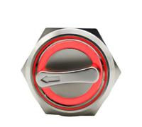 22mm 2 3 Posizione Interruttore Pulsante Interruttore DPDT Illuminato Selettore Metallo Interruttore Rotante Con LED Impermeabile 5V Rosso Verde Bianco(Red,LATCHING_2_3-6V)