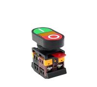 22mm 220V AC ON/OFF START STOP 1 NO NC APBB-22N Doppia chiave doppia posizione Con LED giallo pulsante di controllo lampada reset interruttore(220V)