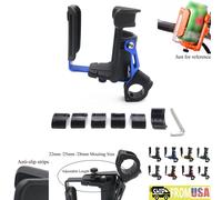 22mm 25mm 28mm Moto Bicicletta Regolabile Manubrio Porta Bicchiere Supporto Blu