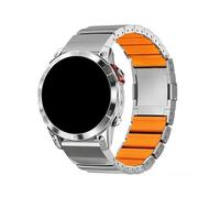 22mm 26mm titanio a sgancio rapido+cinturino in silicone for Garmin Fenix 8 7X 7 6X 6 Pro 5X 5 Plus Tactix8 7pro Sostituisci il braccialetto(Silver+Orange,26mm Fenix 7X Pro)