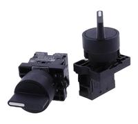 22mm 2pcs XB2-ED21 XB2-ED33 Self-Locking/Latching Knob Switch 10A/600V 2 Position 3 Position Select Button Switch(XB2-ED33)