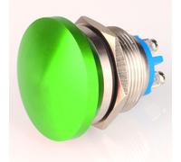 22Mm 3V/6V/12V/24V/48V/110V/220V Pulsante Momentaneo Testa a Fungo in Metallo Pu