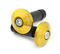 Ø22mm (7/8") Contrappesi per manubrio,Set Moto Manubrio Blocco Manopole Tappo Alluminio universali Tappi Manubrio Mtb Bici,Oro