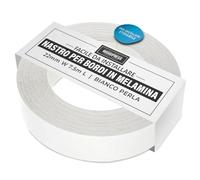 22mm Bordatura in Melammina Bianca Perlato, Nastro Impiallacciato Pre-Incollato - Rotolo di 7,5 m - Stira il Nastro per un'Applicazione Facile Fai-da-Te - Coprirà il Bordo di un Pannello MDF Standard
