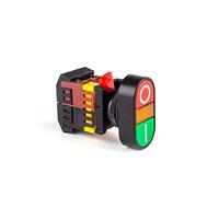 22mm Double Position Button Start-Stop Illuminated Push Switch with lamp 24/220/380V Control 2PCS (Color : APBB-22X25N, Size 380V)