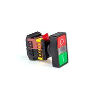 22mm Double Position Button Start-Stop Illuminated Push Switch with lamp 24/220/380V Control 2PCS (Color : AS-22X25N, Size 380V)