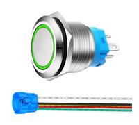 22Mm in Acciaio Inossidabile Pulsante Momentaneo 12V-24V 5A LED 1NO1NC SPDT Acce