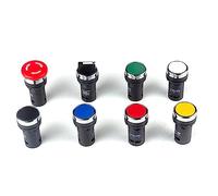 22mm LA38-11/206A Interruttore a pulsante Interruttore a manopola Interruttore di arresto di emergenza NO/NC Autobloccante/a scatto Auto-ripristino/Momentaneo 1 pz (Color : Black)