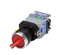 22mm LA38 Illuminated Pushbutton Switch Self-Locking Reset Flat 24 220V Red Green Start Mushroom Knob with Light Self-Locking(Light 2 Position,220V) Switches