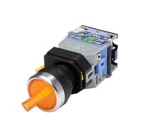 22mm LA38 Illuminated Pushbutton Switch Self-Locking Reset Flat 24 220V Red Green Start Mushroom Knob with Light Self-Locking(Light 2 position-02,380V) Switches