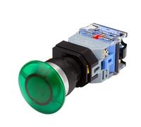 22mm LA38 Illuminated Pushbutton Switch Self-Locking Reset Flat 24 220V Red Green Start Mushroom Knob with Light Self-Locking(with (Green)-01,12V) Switches