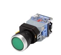22mm LA38 Illuminated Pushbutton Switch Self-Locking Reset Flat Switch 24 220V Red Green Start Mushroom Knob with Light Self-Locking(with Light (Green),6V) Controls Switches