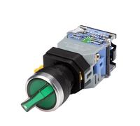 22mm LA38 Illuminated Pushbutton Switch Self-Locking Reset Flat Switch 24 220V Red Green Start Mushroom Knob with Light Self-Locking(Light 2 position-01,24V) Controls switch