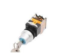 22mm LA38 Round Power Button Switch, 1NO/1NC instantaneous Button Switch with Light, 220V LED Indicator(3 Key,Self Lock)