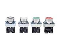 22mm Symbol Momentary Reset Pressing Push Button Switch 10A 1NO 1NC Start Stop Black/White Arrow XB2 Series(Red Circle) Controls Switches