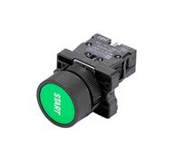 22mm XB2-EA Push Button Switch Start/Stop Black/White Arrow 10A/415V Self-Reset/Momentary Symbol Button Switch(Start) Controls Switches