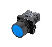22mm XB2-EA Push Button Switch Start/Stop Black/White Arrow 10A/415V Self-Reset/Momentary Symbol Button Switch(Blue) Controls Switches