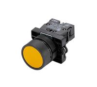 22mm XB2-EA Push Button Switch Start/Stop Black/White Arrow 10A/415V Self-Reset/Momentary Symbol Button Switch(Yellow)