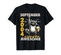 22nd Birthday Raccoon September 2004 Vintage 22 Years Old Maglietta
