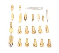 22Pcs Brass Soldering Iron Tips | Wood Burning Pen & Pyrography Welding Tool | Replacement for 60W Soldering Iron/Woodworking/Leather Craft | 200-480℃ Temperature Range