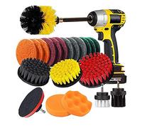 22pcs Drill Brush Attachment Set Power Scrubber Strumenti Auto Pulistrelle Polatore BAGNO Kit di pulizia del bagno Cucina ACCESSORI ,Alte prestazioni