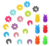 22Pcs Reusable Silicone Wine Glass Markers Assorted Colors for Party Use