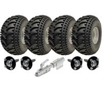 22x11.00-8 Kit rimorchio ATV ad asse doppio Ruote, assi e gancio girevole Capaci