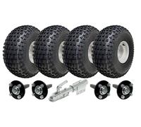 22x11.00-8 Nodoso Atv Quad Rimorchio Kit Ruote Assali Girevole Intoppo Max Load