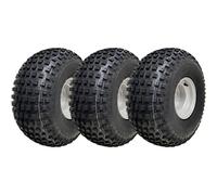 22x11.00-8 Pneumatici ATV knobby 4 Stud Rim Trailer Quad Wheels 100mm PCD (Set di 3)