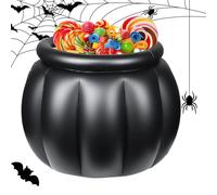 22X18 Inch Large Capacity Black Candy Container For Dining Room BBQ Beach Picnic Kitchen | Halloween Inflatable Cooler - Halloween Cauldron Shape Inflatable Cooler