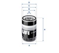 23.130.00 UFI Filtro olio per CITROËN,FORD USA,VW