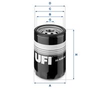 23.436.00 UFI Filtro olio per ,AUDI,SEAT,SKODA,VW