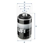 23.493.00 UFI Filtro olio per AUDI,GEELY,SEAT,SKODA,VW