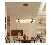 23.6Inch Round LED Pendant Light Hanging Chandelier - Adjustable Height - Imitation Marble Finish Resin Ring- Dimmable Ceiling
