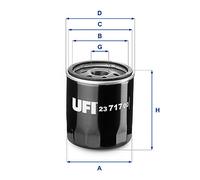 23.717.00 UFI Filtro olio per AUDI,SEAT,SKODA,VW