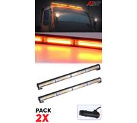 23'' 72W COB LED AMBRA EMERGENZA AVVISO PERICOLO FLASH STROBO FANALE BAR X2